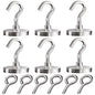 Neodymium Heavy Duty Magnet Hooks, 200 lbs Fishing Magnets 1.65 Inch Magnets with Countersunk Hole (Hook & Eyebolt) Included for Fishing, Workplace, Home (Silver, Pack 6) - size: 6 Pack