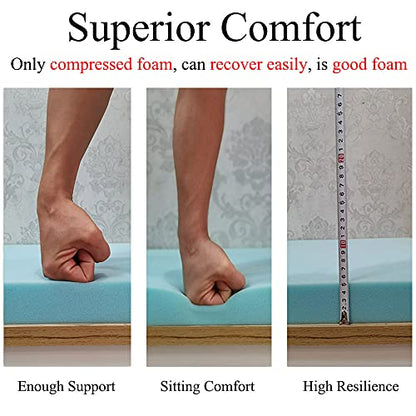 Khaki Bench seat Chair Pads Non-Slip Rubber Back Indoor Swing /Settee Cushion 40'' x 18'' x 2'' (101.6 x 45.7 x 5.08cm) - color: Khaki, size: 40"x18"x2"