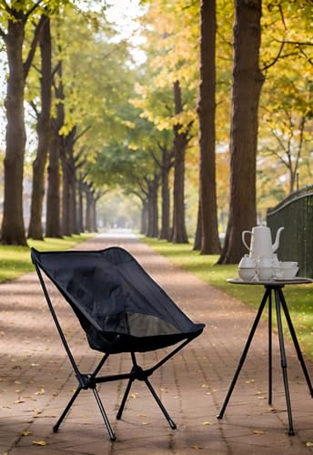 Wind Tour Portable Camping Chair Foldable Outdoor Chair for Hiking Camp Backpacking Lawn Beach Fishing Picnic with Carry Bag (Black) - color: Black