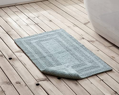 Eddie Bauer - Bathroom Rug, 100% Soft Plush Tufted Cotton Bath Rug, Highly Absorbent, Quick-Dry, and Skid-Resistant Backing (Logan Green, 2 Piece) - color: Green, style: 2 Piece