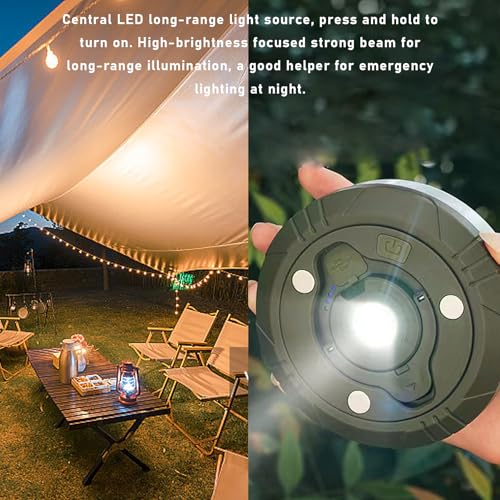 Camping String Lights - Glow Mate 4 in 1 Camp Light | 32.8Ft Portable Waterproof Outdoor Retractable Rope Lights with 2000mAh Battery, 12H Runtime & 8 Modes