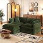 SoarFlash Chenille Sectional Sofa, Comfy L Shaped Modular Coush Sofa with Ottoman, Modern 2 Seat Couch Deep Seat Sofa Set for Living Room,Green - color: Green, size: 2 Seat+1 Ottoman