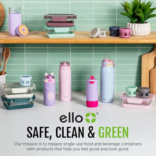 Ello Snap & Nest 10-Piece 3 Cup Plastic Divided Meal Prep Set, Reusable Food Containers for Healthy Eating, Freezer, Dishwasher Safe, Berry Fields - color: Berry Fields, size: Divided Meal Prep