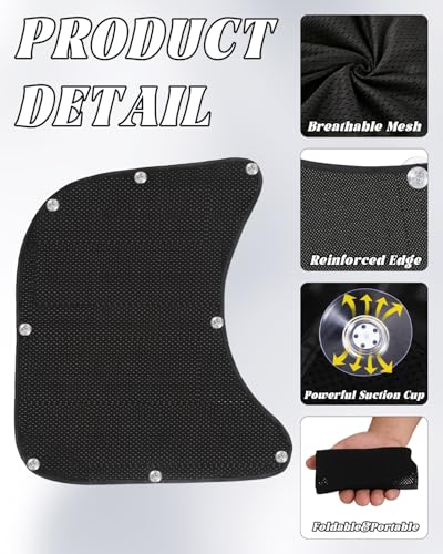 2Pcs Semi Truck Side Window Sun Shades,20×23" UV Protection Sunblock Side Window Shade with Suction Cup,Semi Truck Accessories for Kenworth,Volvo VNL,RV,Freightliner,International Trucks