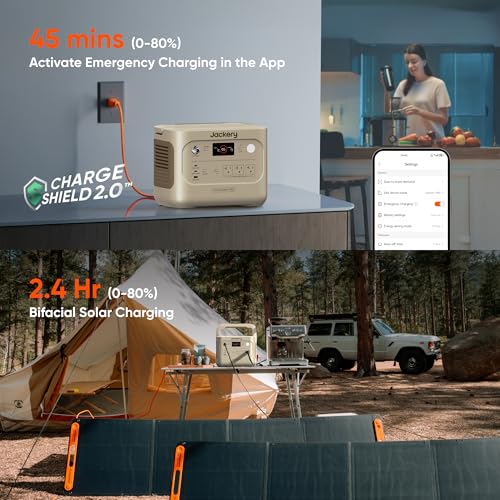 Jackery Explorer 1000 v2 Portable Power Station,1070Wh LiFePO4 Battery,1500W AC/100W USB-C Output, 1 Hr Fast Charge, Solar Generator for Camping,Emergency, RV, Off-Grid Living(Dune White) - style: E1000v2(Dune White)