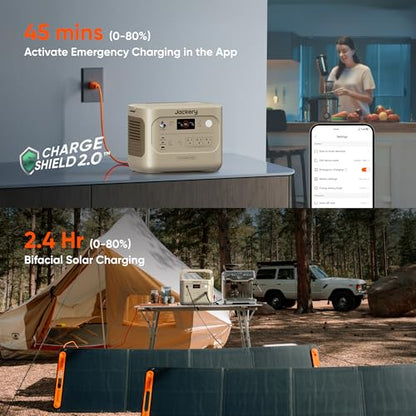 Jackery Explorer 1000 v2 Portable Power Station with 102W Fast Charger, 1070Wh LiFePO4 Battery, 1500W AC Output, 1 Hr Fast Charge, for Camping, Travel, Emergency (Dune White) - style: E1000v2+102W Fast Charger(Dune White)