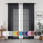 OWENIE Black Sheer Curtains, Sheer Curtains 84 inch Length 2 Panels Set, Rod Pocket Voile Fimly Sheer Drapes for Living Room/Bedroom, 2pcs, Each 42" W x 84" L, Black - color: Black, size: 42"W x 84"L (Pack of 2)