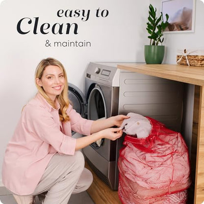 Handy Laundry Mesh XL Laundry Bag, 24" x 36" Heavy Duty, Durable Drawstring Closure, Machine Washable, Large Capacity for Delicates, Travel, College Dorm, Apartment, Red - color: Red