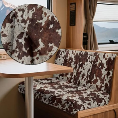 Brown Cow Pattern 2 Pcs RV Dinette Cushion Covers Thickened Sofa Furniture Protector Breathable Loveseat Sofa Chair Cover Seat Slipover for Travel Trailer Couch - color: Brown Cow
