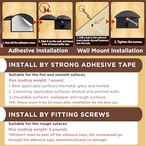 3 Inch Adhesive Hat Hooks for Wall(10-Pack), Cowboy Hat Rack, Strong Hold Hat Hangers, No Drilling, Hat Holder Organizer for Walt, Door, Closet
