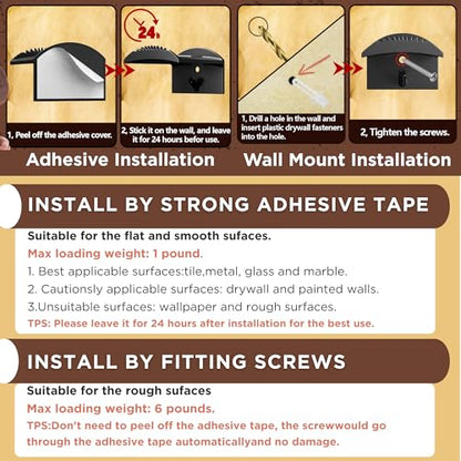 3 Inch Adhesive Hat Hooks for Wall(10-Pack), Cowboy Hat Rack, Strong Hold Hat Hangers, No Drilling, Hat Holder Organizer for Walt, Door, Closet