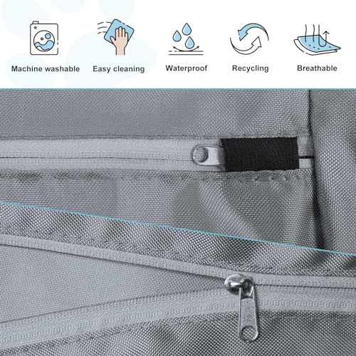 Explore Land Scratch Resistance Dog Bed Cover Canvas Washable Dog Crate Pad Replacement Cover, 48Lx36Wx4H inch, Charcoal - color: Deep Gray, size: 48”Lx36”Wx4”H