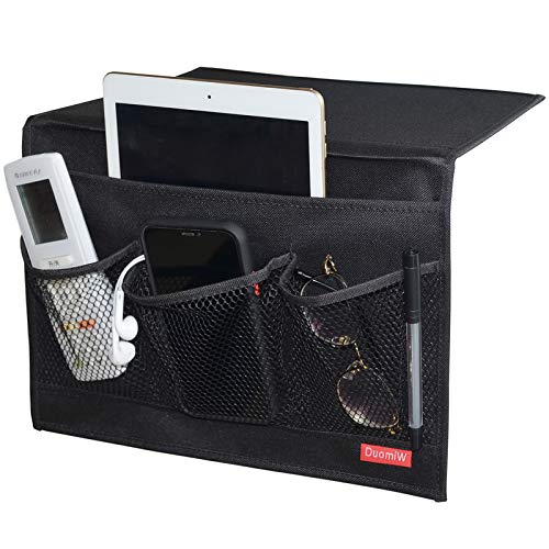 Bedside Storage Organizer, Bedside Caddy, Table Cabinet Storage Organizer, TV Remote Control, Phones, Magazines, Tablets, Accessories (Black) - color: Black