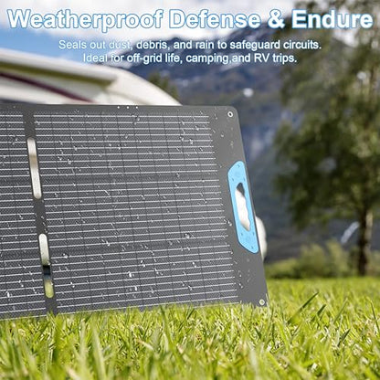 400W Portable Solar Panel for Power Station, 23.5% High Efficiency ETFE Foldable Solar Panels Charger, Fast Installation with Kickstands, IP67 Waterproof for RV, Outdoor Camping, Off Grid Blackouts - style: EP-400W