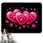 Nuxovilar Pet Dog Supplies Food Mat Pink Heart-Paw Polyester (23.62×17.71 inches) Bowl Water Spill Pad Feeding Gear for Home, Feeding Spot, Pet Nook - color: TT17788