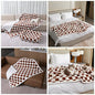 Waterproof Pet Blanket Brown Chercked Dog Throw Blankets for Bed Couch Covers Puppy Cats Stylish Jacquard Sharpa Fleece Mats Pets Sofa Furniture Protection Washable Reversible Covers(Coffee Check,XXL) - color: Coffee Check, size: XXL-216*216cm(85*85in)