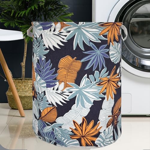 Merdes 19.7’’ Waterproof Foldable Laundry Hamper, Dirty Clothes Laundry Basket, Linen Bin Storage Organizer for Toy Collection (Plant Leaf) - color: Plant Leaf