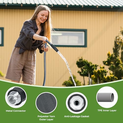 LINEX Lightweight Garden Hose 25 ft Ultra Flexible, Kink-Free for Outdoor Water Hose Non-Expanding, Burst-Resistant, Heavy Duty RV Hose 5/8 inch - size: 25 FT