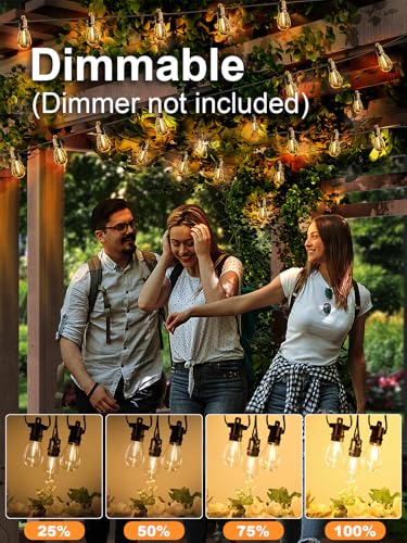 Svater Outdoor String Lights 150 FT, Patio Lights for Outside with Shatterproof Bulbs, IP65 Waterproof Commercial Grade LED Hanging Light for Backyard Bistro Market Cafe, Black - size: 150FT