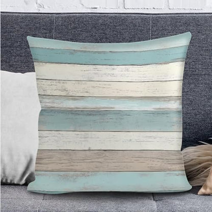 Blue White Wood Pattern 3 Pieces RV Dinette Cushion Covers Scratch-Resistant RV Couch Cover wuth Pillowcase, Sofa Furniture Protector Camper Seat Covers Dinette Booth - color: Blue White Wood
