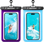 Hiearcool Universal Waterproof Phone Pouch, Dry Bag Compatible for iPhone 17 16 15 14 13 Pro Max XS Plus Samsung Galaxy S22 Cellphone Up to 8.9", IPX8 Water Proof Cell Phone Case for Beach-2Pack - color: Blue & Purple