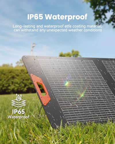 SOLUPUP 100W Portable Solar Panel for Power Station - 24% Efficiency Bifacial Solar Panels with MC4 Output, 5-in-1 Cable, IP65 Waterproof Foldable Solar Charger for RV Camping, Off-Grid, Blackouts