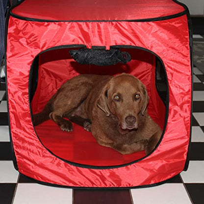 Portable Pop Up Dog Crate-X Large, Red - size: 36.0"L x 24.0"W x 24.0"H