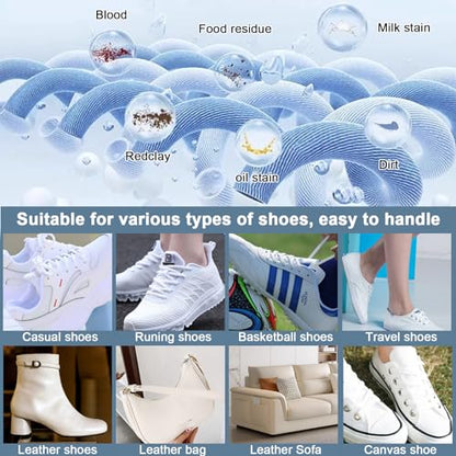 8-in-1 Shoe Cleaner Kit, Quick, Shoe Cleaning for Sneakers, Canvas Plastic Golf Leather Pink and White Shoes, Gentle Formula for Effortless Care Without Harming Shoes