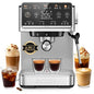 ecozy 4-in-1 Espresso Machine and Coffee Maker Combo with Milk Frother, All in One with Cold Brew & Over Ice, Interactive Touch Screen, Brezzano Elite Series for Cappuccinos, Lattes, Americanos - color: Silver