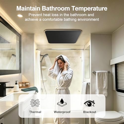 RV Roof Vent Blackout Shade - 16x16 Inch Skylight Window Insulator - UV Rays Protection Camper Trailer Fan Sun Cover - size: 16"x16"