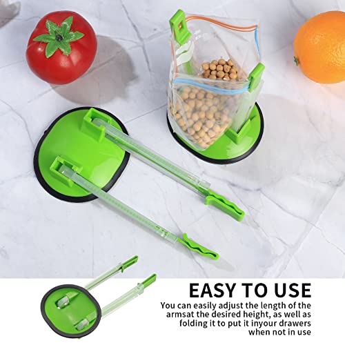 2 Pcs Baggy Rack, Freezer Bag Holder Stand, Adjustable Food Storage Holders, Plastic Food Prep Bag/Zip Lock Bag Holder Stand, for Meal Prep Bag, Kitchen Gadget - color: 2