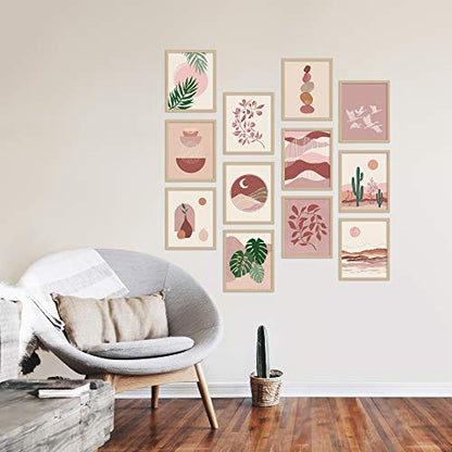 Artivo Boho Wall Art Prints Southwestern Art Wall Decor 8x10 12 Set, Neutral Aesthetic Wall Collage Kit, Modern Wall Art Desert Bedroom Posters, - color: Boho 12 Set