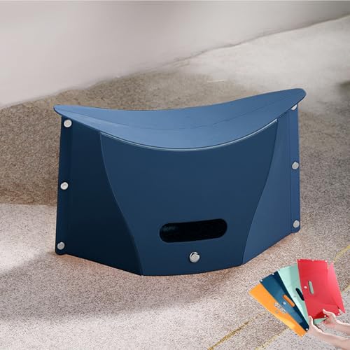 Foldable Portable Stool, 0.5 in Effortless to Carry, Lightweight Collapsable Folding Chair for Hiking Picnic Camping Fishing, Footrest for Flight (Blue) - color: Blue