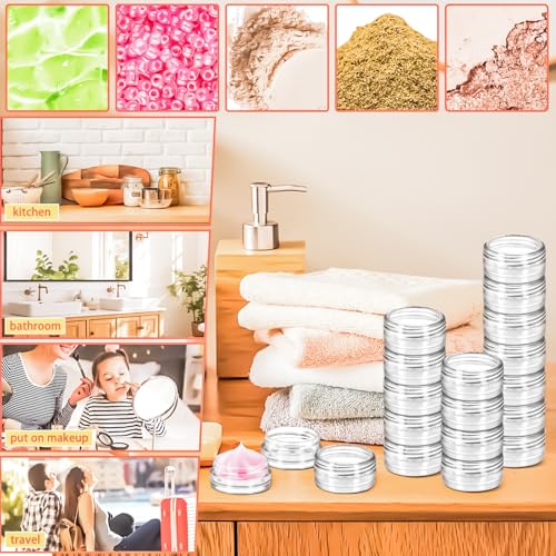 200 Pack 3g Plastic Jars with Lids, 3ml Round Clear Cosmetic Containers Makeup Jars, 3gram Travel Size Container Jar with Spatulas for Makeup Lotion Cream Sample Ointment Salve Balm Powder - color: Clear, size: 200PCS