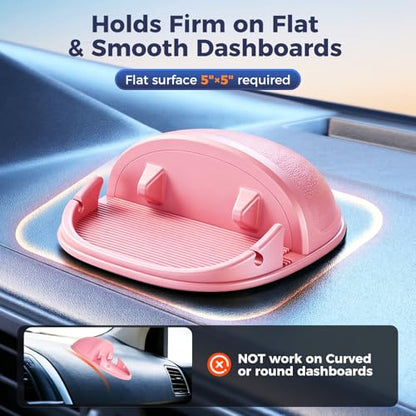 Loncaster Car Phone Holder, Car Phone Mount Silicone Car Pad Mat for Various Dashboards, Slip Free Phone Stand Compatible with iPhone, Samsung, Pink - color: Pink