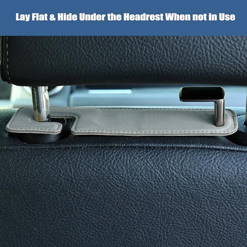 Amooca Car Seat Back Hook Universal Auto Storage Hanger Suede with Metal Car Seat Organizer for Handbag Purse Coat Umbrellas Grocery Bags 2 Pack Light Gray - color: Light Gray