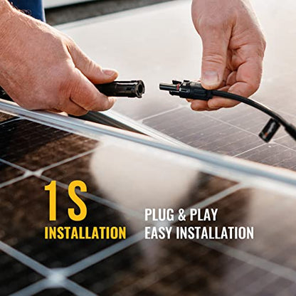 BougeRV Solar Y Branch Connectors Extra Long Solar Panel Parallel Connectors 1 to 4 Solar Cable Wire Plug Tool Kit (M/FFFF and F/MMMM) - size: 1 Pair M/FFFF and F/MMMM