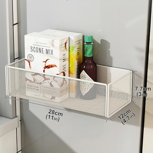 Magnetic Basket Organizer Holder for Fridge Magnetic Storage Bin Box Containers for Refrigerator Whiteboard Classroom (Large, Black) - style: Large, Black