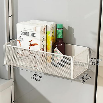 Magnetic Basket Organizer Holder for Fridge Magnetic Storage Bin Box Containers for Refrigerator Whiteboard Classroom (Large, Black) - style: Large, Black
