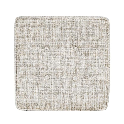 HomePop 18" Square Tufted Storage Ottoman - Cream Textural Woven - color: Cream Textural Woven