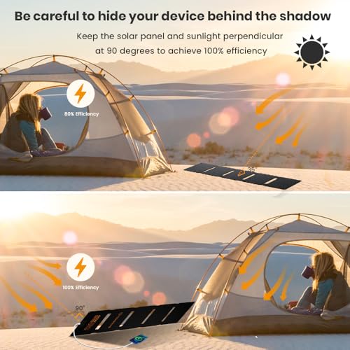 Upgraded FlexSolar 40W Portable Solar Panels Chargers with PD2.0 USB-C,QC3.0 USB-A and DC Outputs Foldable IP67 Waterproof Power Emergency Camping for Small Power Station,Phones, Power Banks - color: 40W