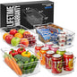 Zulay Kitchen 4 Pack Clear Refrigerator Organizer Bins - Large Fridge Organizers and Storage Containers - Transparent, BPA Free, Durable, Shatterproof - size: L 12.5" x W 8.3"