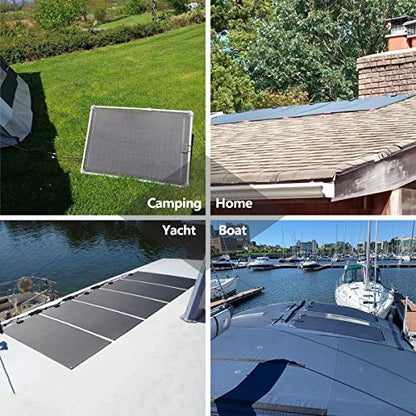 Lensunsolar 20W 12V ETFE Black Flexible Solar Panel, 18.5x13.8in, Ultrathin Ultra Lightweight, PERC Mono High Efficiency Solar Cells, for Campers, RVs, Boats,Camping, Tent - size: 20W/18.5in x 13.8in