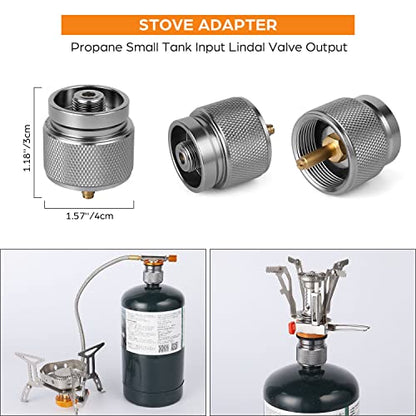 Odoland 3500W/6800W Windproof Camp Stove Camping Gas Stove with Fuel Canister Adapter, Piezo Ignition, Carry Case, Portable Collapsible Stove Burner for Outdoor Backpacking Hiking and Picnic - style: 3500W