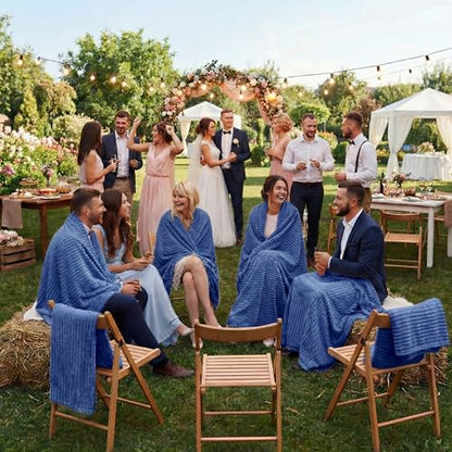 Buryeah 6 Pcs Flannel Throw Blanket Bulk 50 x 60 in Sleepover Blanket Outdoor Wedding Throw Lightweight, Oeko-tex Standard 100 Certified for Sofa Homeless Gifts (Sapphire Blue) - color: Sapphire Blue