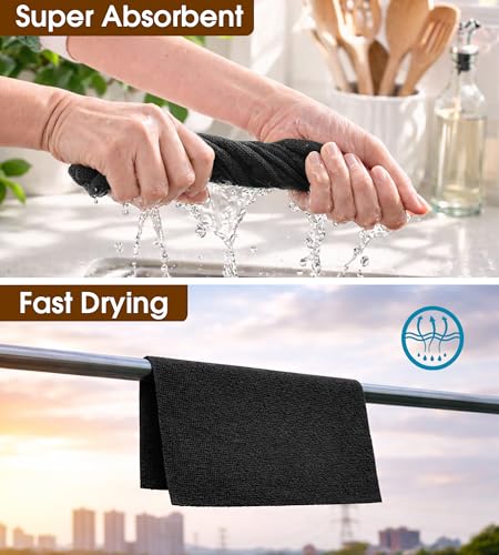 KitchLife Microfiber Cleaning Cloth Roll, 200 Pack - Tear-Away Microfiber Paper Towels, Lint-Free, Reusable, Washable for Kitchen, Car, Dishes, and Sensitive Surfaces (Black) - color: Black, size: 100 Pack x 2