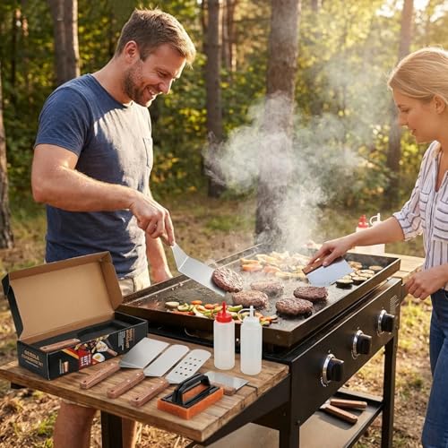 BBQ Tool Set, Stainless Steel Grill Accessories with Carrying Case, Outdoor Cooking Utensils for Camping, Tailgating, Backyard BBQ(27PCS)