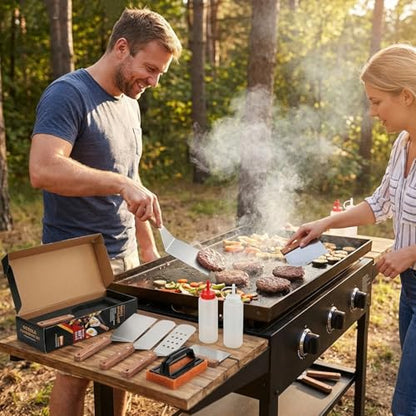 BBQ Tool Set, Stainless Steel Grill Accessories with Carrying Case, Outdoor Cooking Utensils for Camping, Tailgating, Backyard BBQ(27PCS)