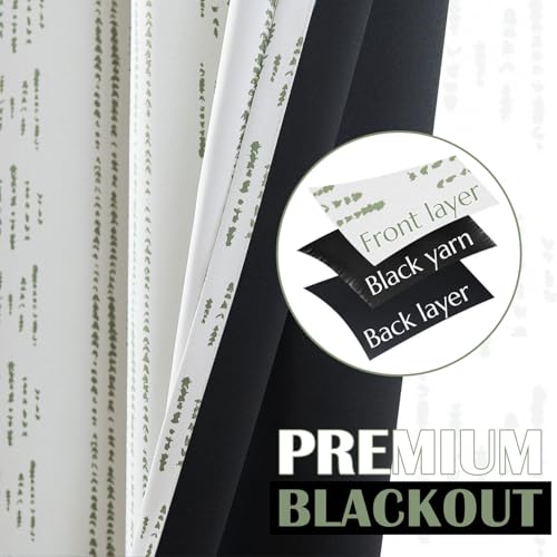 jinchan 95% Blackout Boho Kitchen Curtains 24 Inches Cafe Tier Curtains Bohemian Small Drapes for Bedroom RV Basement Half Window Room Darkening Thermal Insulated 2 Panels Geen on Beige - color: 95% Blackout | Green on Beige, size: 25"W x 24"L (Pack of 2)