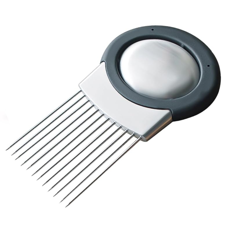 Stainless Steel Onion Slice Holder, Lemon Slicer Vegetable Cutter, Chopper Slicing Assistant Tool for Meat, Onion, Potato, Tomato Home Kitchen Tools (B-1 PCS) - color: B-1 PCS